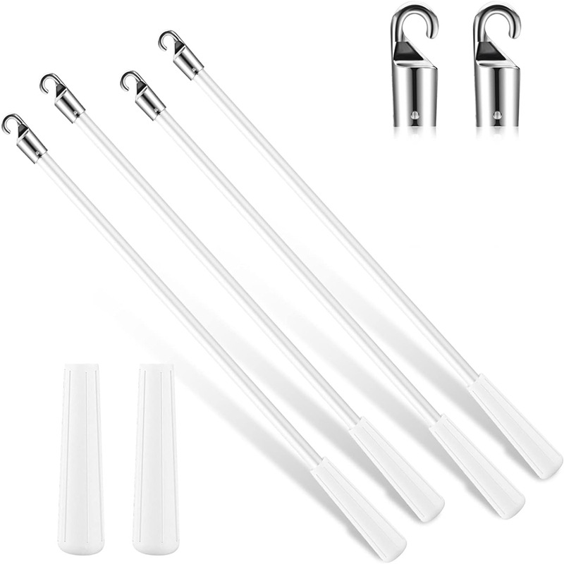 Curtain accessories: 43cm silver fiberglass rotating rods, 2 pieces, 4 pieces, 6 pieces set Item Picture