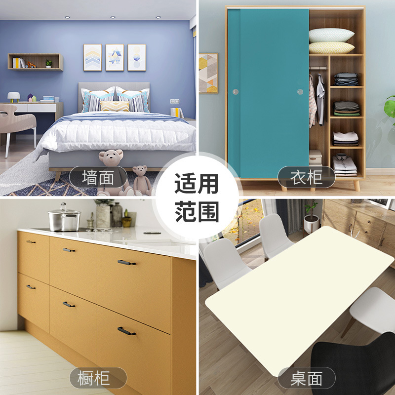 Wholesale self-adhesive wallpaper for home bedrooms, waterproof and moisture-proof, dormitory renovation, solid color background wall, thickened wallpaper Application Scenario