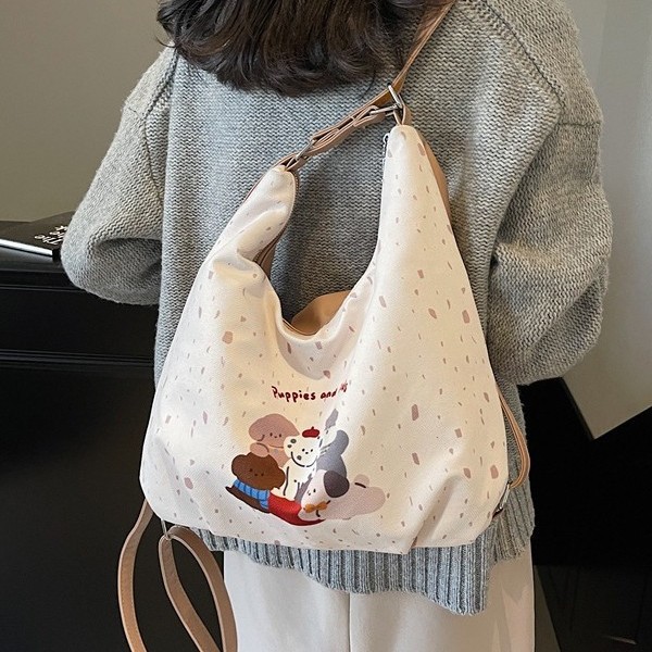 Cartoon cute dog, large-capacity single-shoulder bag, new handbag, girlish style, multi-functional backpack, crossbody bag details Picture