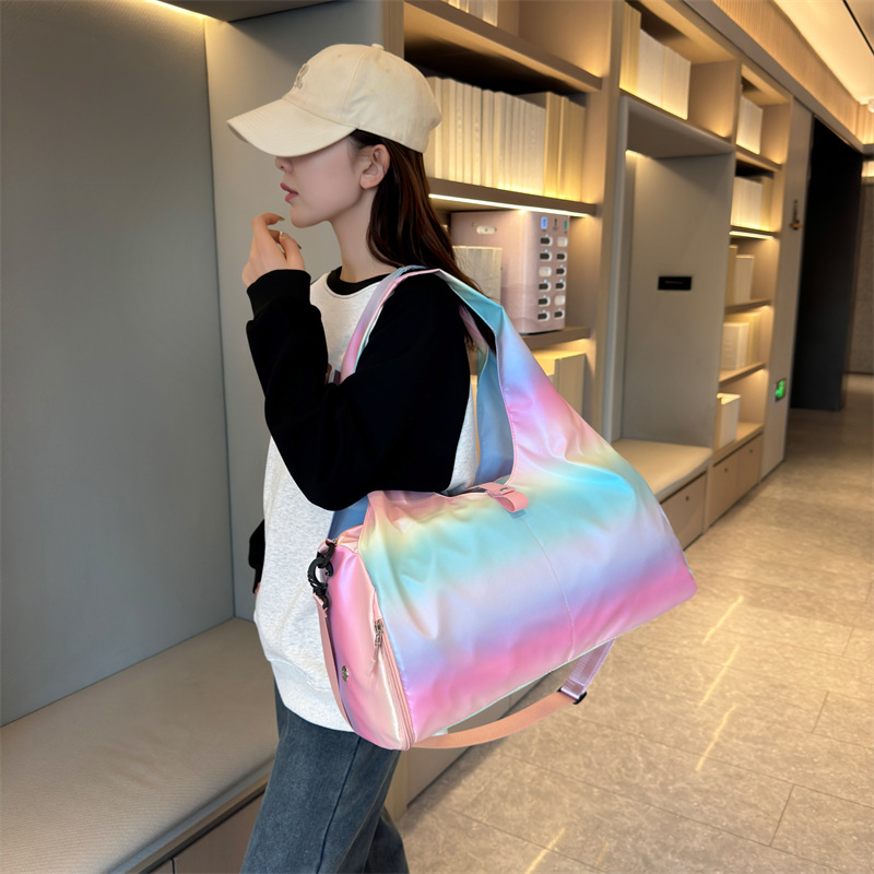 Trendy and colorful travel bag, fashionable fitness and yoga bag, large-capacity simple hand-held bag with shoulder storage Specification drawing