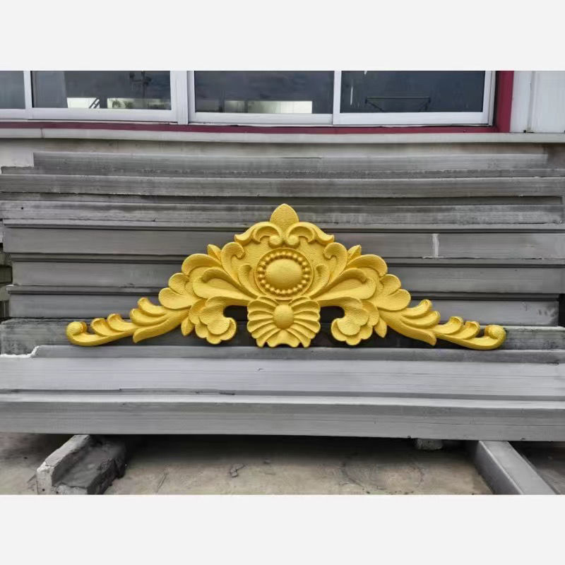 New style of European-style mountain flower-shaped eps foam triangular flower exterior wall decoration for rural villa triangular door header hanging pieces Item Picture