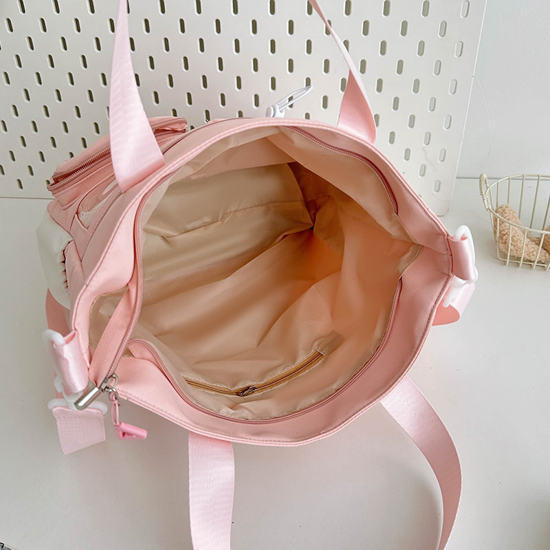 Japanese-style ins girl backpack, fashionable and versatile, soft girl student class tutorial handbag, solid color single-shoulder crossbody bag Application Scenario