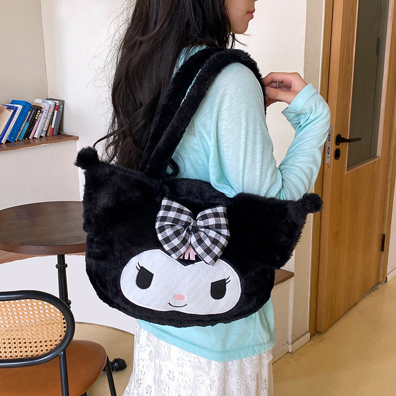 New cartoon cute doll bag, large-capacity single-shoulder hand-carry underarm bag, girlish daily backpack style Specification drawing