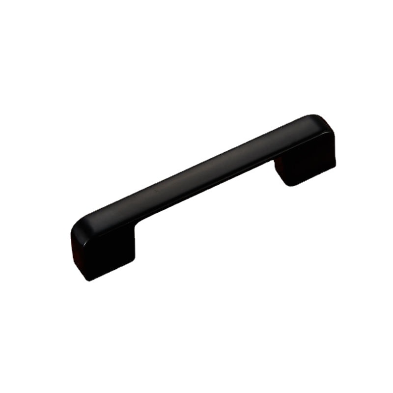 Aluminum alloy cabinet door handle, American-style cabinet drawer, wardrobe door handle, black simple furniture, hardware single-hole handle Item Picture
