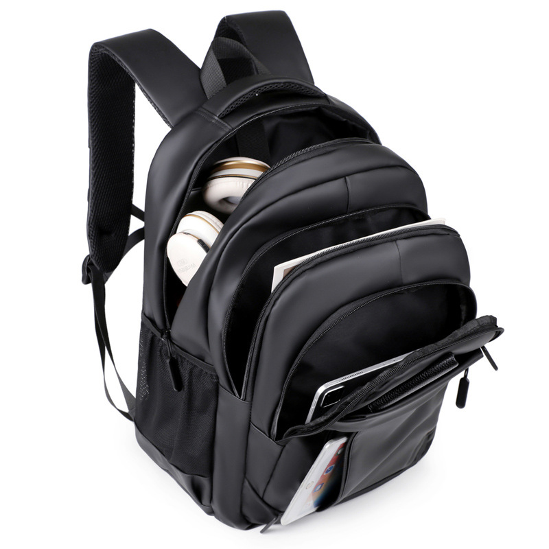 A simple, large-capacity, multi-functional computer bag for men, a business and casual backpack with LOGO printing, and a backpack for business trips and travels Application Scenario