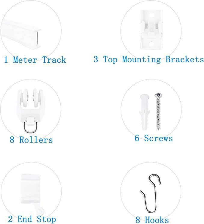 1/2/3/5 meter curved track set, U-shaped curtain curved track pulley installation code screw rubber plug accessories details Picture