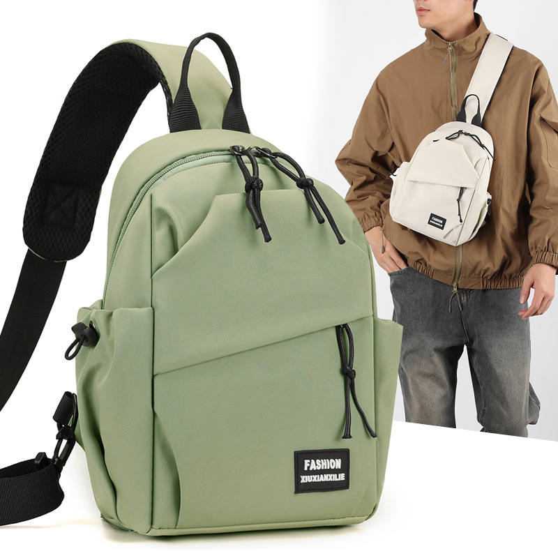 Men's large capacity chest bag, student single-shoulder bag, crossbody bag, men's crossbody bag, simple small backpack, casual crossbody bag details Picture