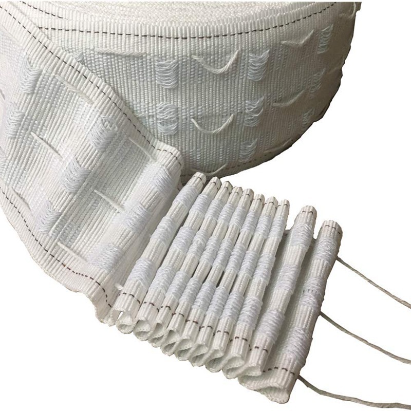 Cross-border 6-meter set of curtain elastic fabric tape, thickened hook tape, 8CM curtain fabric headband, polyester cotton webbing full figure