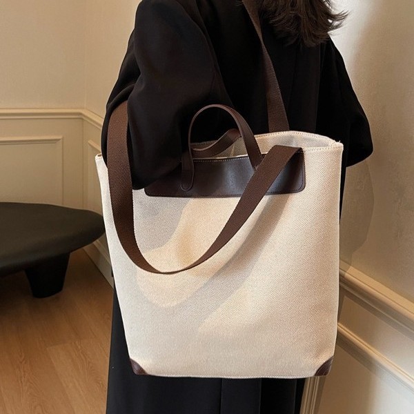 High-quality and fashionable single-shoulder large bag for women's autumn and winter 2024 new thickened canvas bag for commuting, a popular tote bag Application Scenario