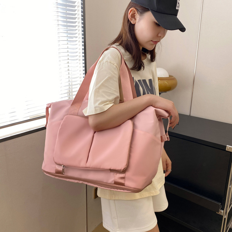 Customized fitness bags with logo printing, expandable travel bags, dry and wet separation lightweight maternity bags, student storage luggage bags Specification drawing