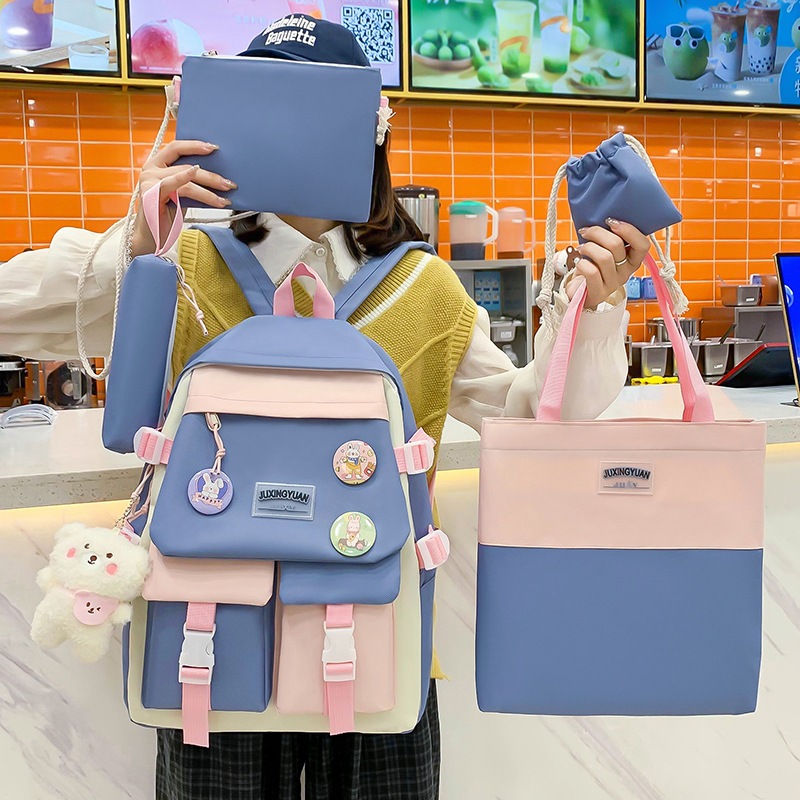 New schoolbags for primary and secondary school students, large-capacity, cute backpacks, backpacks, and portable casual travel bags details Picture