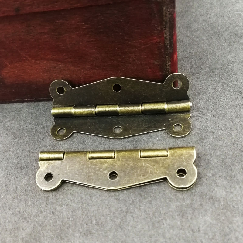 Retro hinge box, wooden box, paper box, handicraft box, hinge gift box, wine box, accessories, iron hinge B-107 full figure