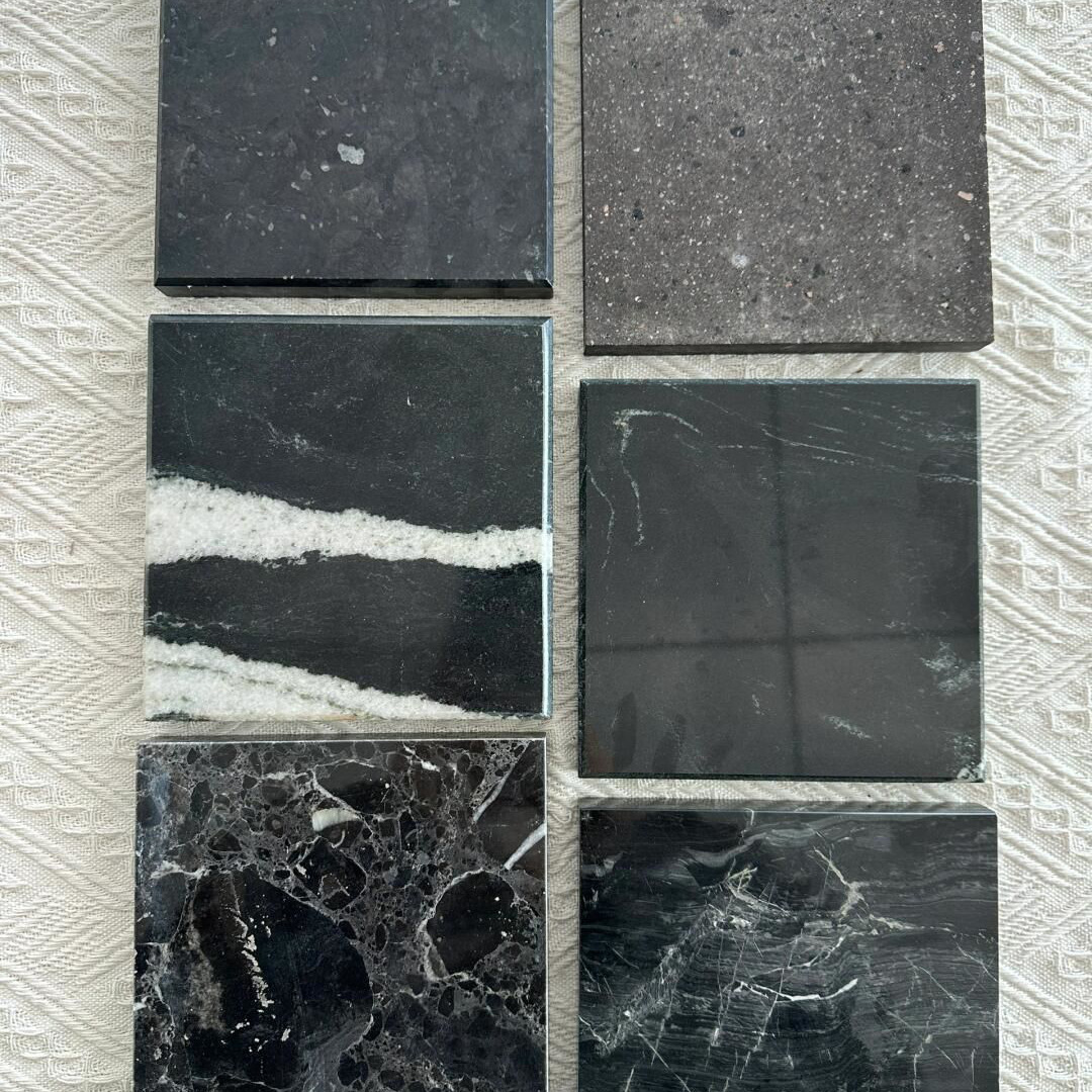 Black and white root black marble sample Lauren Black Gold Deep Brown Network designer stone hotel villa decoration