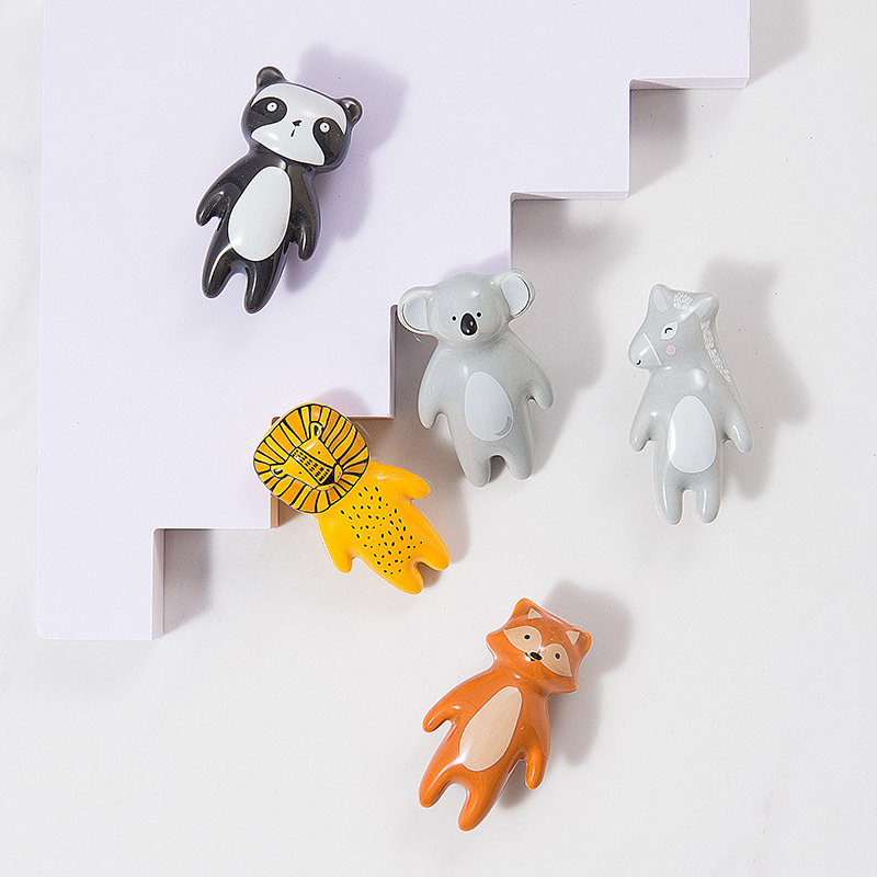 Cute lion cabinet drawer handle, Star Moon cloud ceramic pull, children's panda cabinet door handle hook, modern and simple details Picture