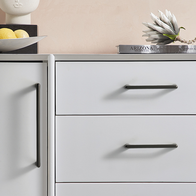 Nordic gold cabinet and wardrobe handles, grey and black shoe cabinet door small handles, round drawer single-hole handles Application Scenario