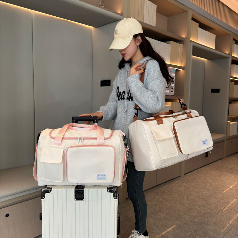 Portable short-distance travel carry-on bag for women, lightweight and large-capacity business trip storage bag, suitcase with additional sports and fitness bag details Picture