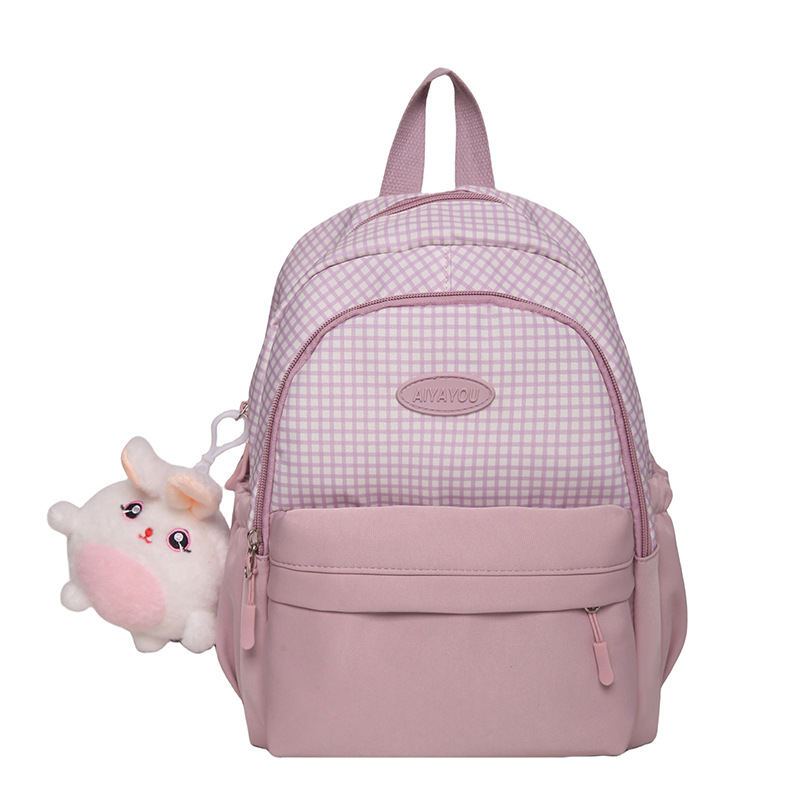 Cross-border soft and cute girl backpack, spring outing travel bag for primary and secondary school students, high appearance level, casual and fashionable schoolbag Item Picture