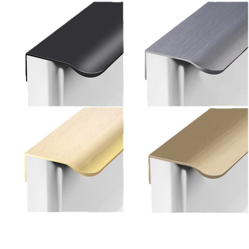 Invisible handle for wardrobe door, modern and simple cabinet door, black extended non-drilling door gap handle, light luxury Item Picture