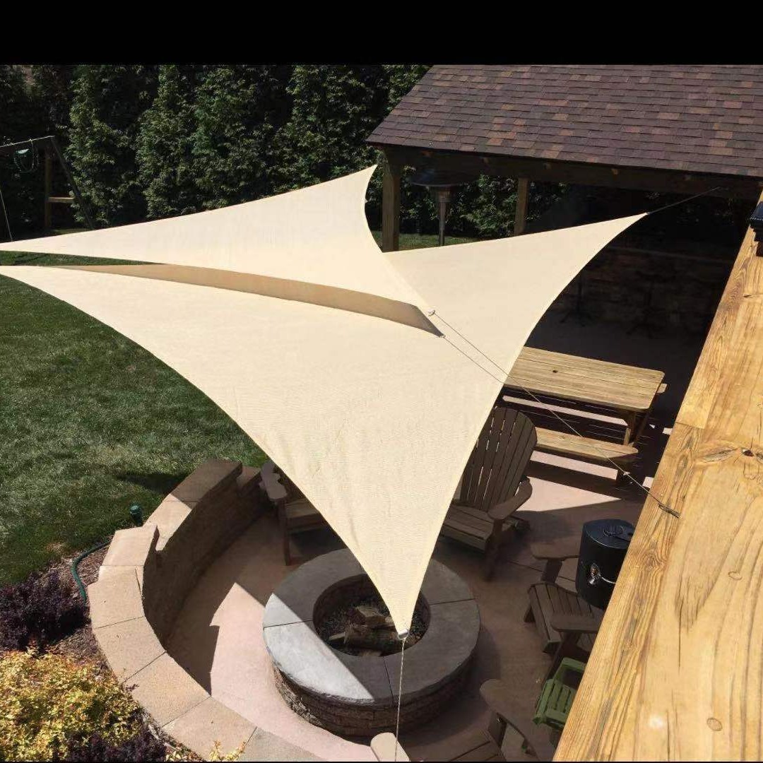 Cross-border polyester waterproof sunshade sail, garden swimming pool outdoor triangular sail, Oxford fabric sunshade sail, polyester PU sunshade sail Specification drawing