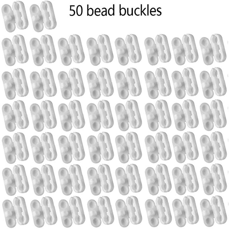 Cross-border supply of 50 white bead buckle sets of 17*7MM roller blinds, blinds, bead chain connection buckles and curtain accessories full figure