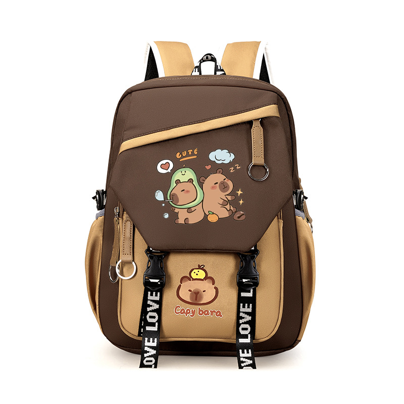 High-appearance-level, dirt-resistant Kapibala schoolbag, children's backpack, super cute boys and girls, junior high school and college students' campus backpacks full figure