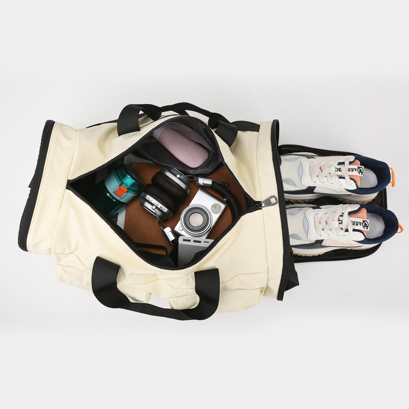 New cross-border travel bags, foldable large-capacity fitness bags, men's and women's handbags, short-distance travel lightweight storage bags Specification drawing