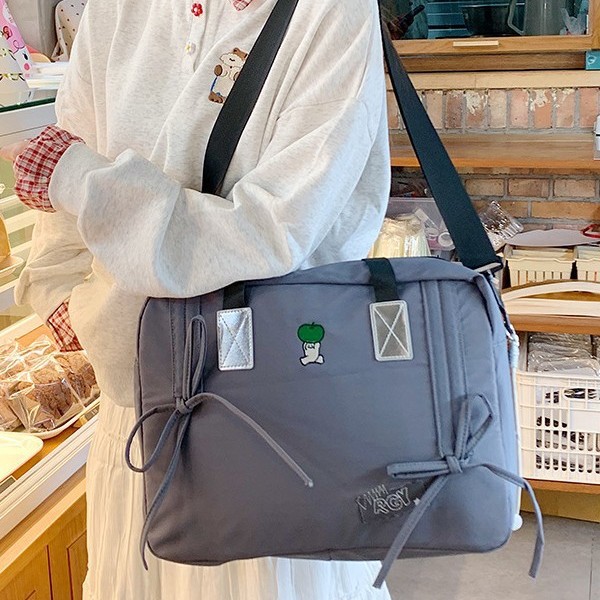 High appearance level school style versatile single-shoulder bag, Japanese ins style soft girl crossbody bag, large capacity women's single-shoulder bag Specification drawing