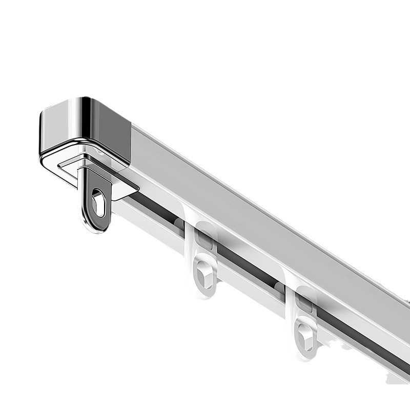 Wholesale of top-mounted and side-mounted telescopic curtain rods, guide rails, pulleys, hooks, slides, double-track silent sliding rail Windows Item Picture