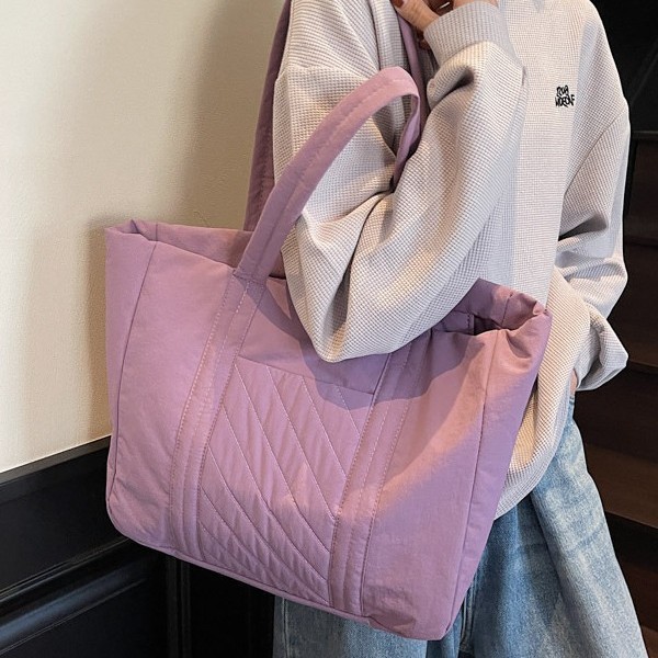 Fashionable women's bag, casual and lightweight tote bag, large-capacity single-shoulder bag, hand-held handbag, diamond-shaped high-end texture bag Specification drawing