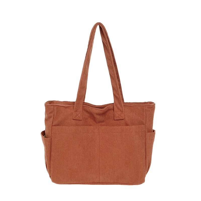Casual crossbody bag, Japanese large-capacity corduroy bag, new simple hand-held tote commuter single-shoulder handbag Item Picture