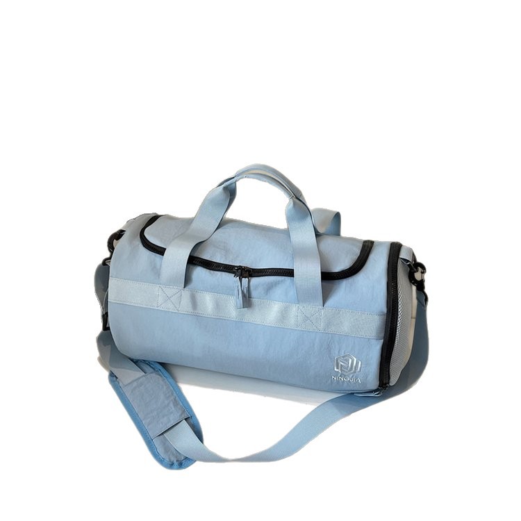 Korean-style fashionable bucket-shaped fitness bag, women's dry-wet separated yoga exercise bag, men's large-capacity travel luggage bag Item Picture