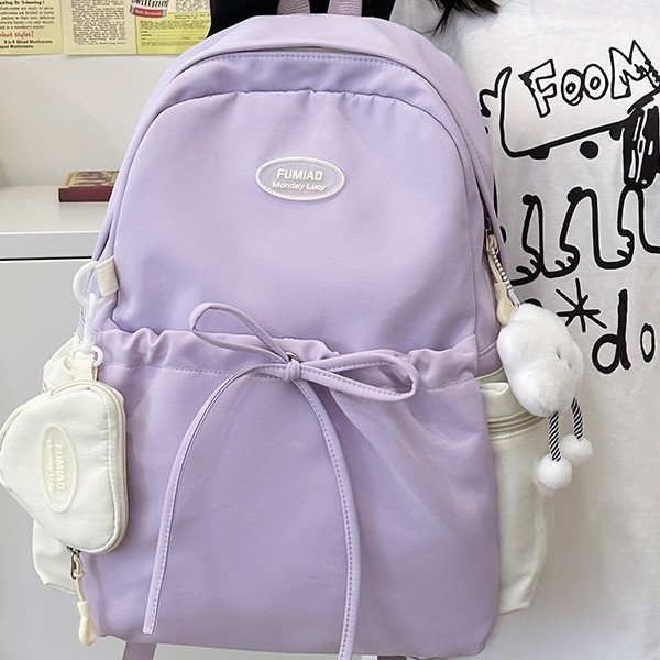 Cute and fresh schoolbag for young girls, Japanese-style ins campus backpack for junior high school, senior high school and college students, versatile travel backpack details Picture