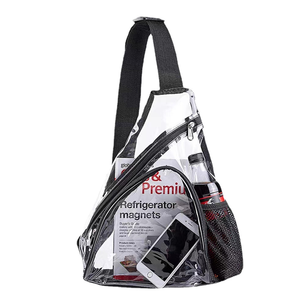 In-stock cross-border bestsellers: Transparent PVC single-shoulder crossbody transparent chest bag, Amazon jelly bag, water-resistant, security check transparent Item Picture