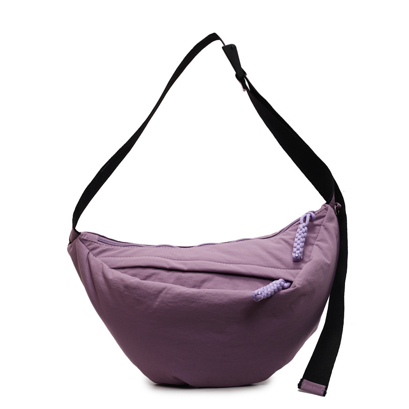 Solid color large-capacity crossbody bag for women, 2025 new style casual and lightweight Korean-style single-shoulder bag, laid-back commuting tote bag Item Picture