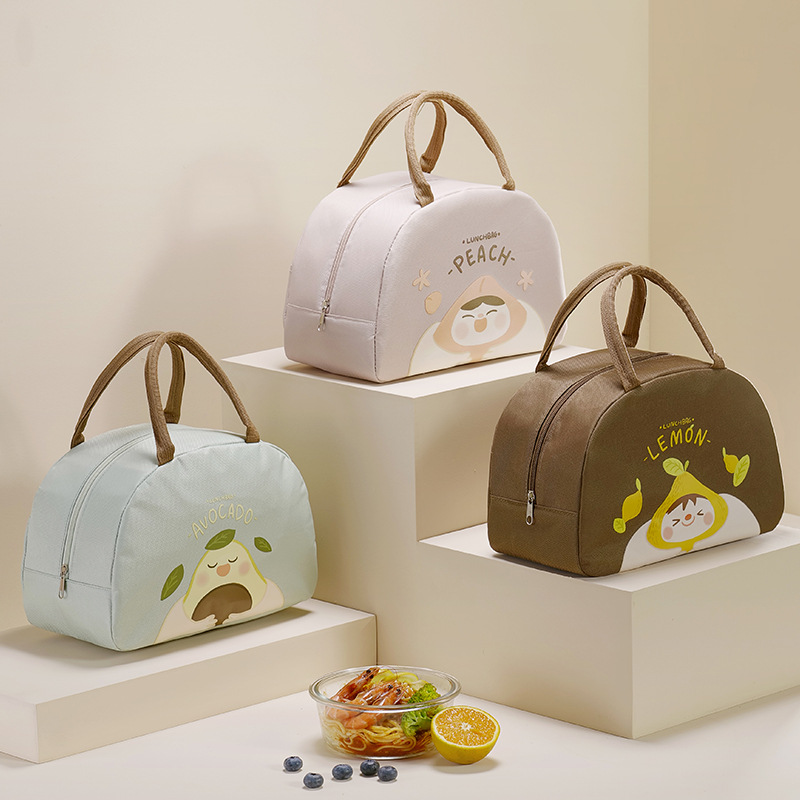 Cute cartoon bento bag, portable lunch bag, large-capacity insulated bag, ice bag, picnic bag, waterproof bag with rice full figure