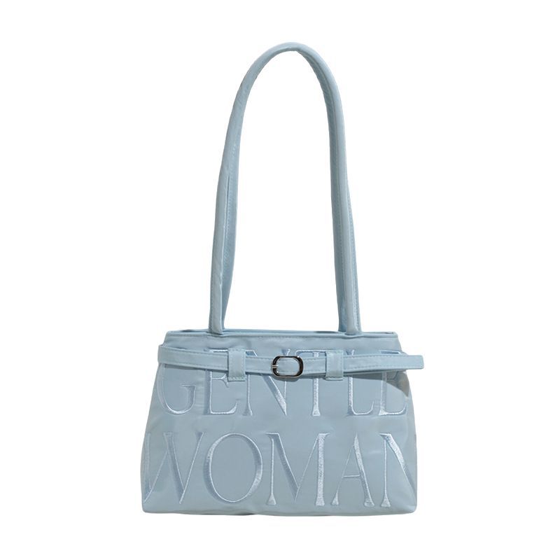 Cross-border fashion niche design lettered hand-held underarm bag for women 2025 new style versatile retro embroidered single-shoulder bag Item Picture
