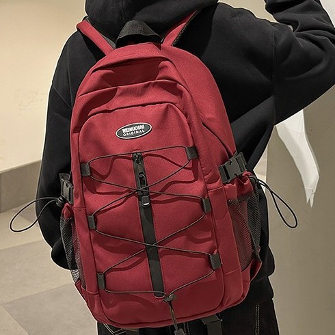 Korean InS-style high school student schoolbag for girls, Haraju-style workwear backpack, large-capacity backpack for men, trendy details Picture