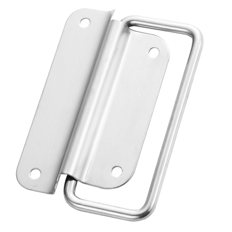 Stainless steel 304 cabinet door handle, foldable iron wooden box handle, toolbox box ring, drawer handle, industrial handle Item Picture
