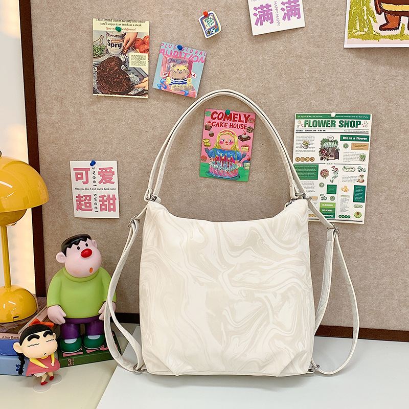 A cute girl's new large-capacity plush cartoon fresh backpack on Instagram, a trendy single-shoulder crossbody bag for commuting Specification drawing