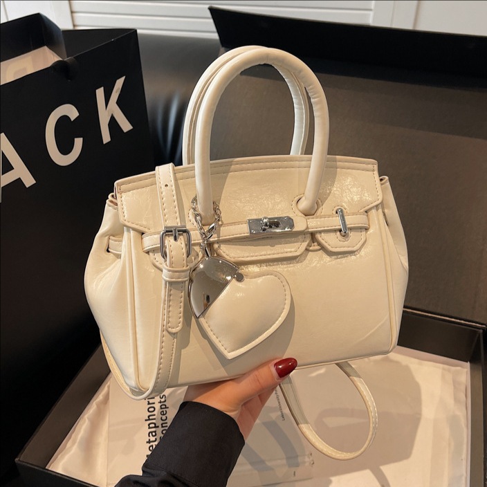 The popular hand-held platinum bag for women in 2025, a new casual soft leather commuter single-shoulder crossbody Kelly bag full figure