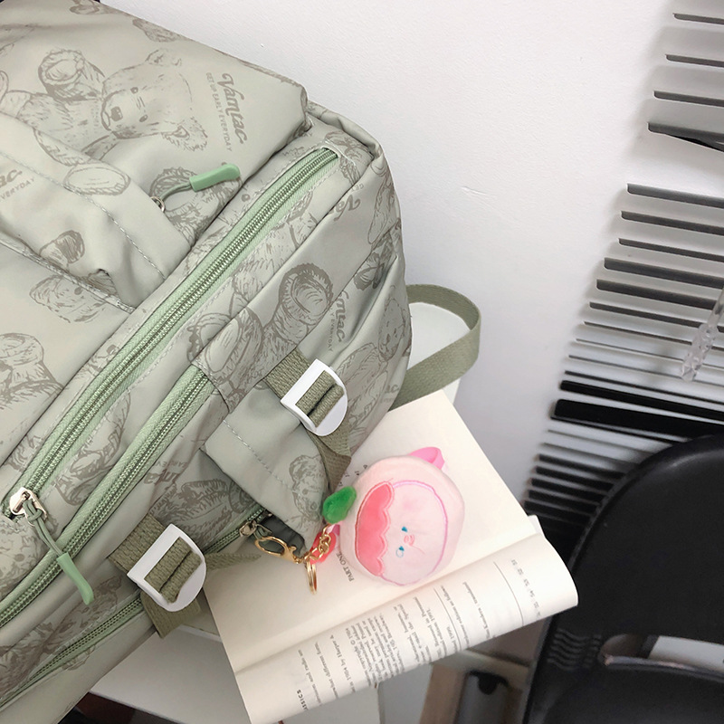 Cute pendant casual backpack, high school bag, female college student, high appearance level, large-capacity computer bag Specification drawing