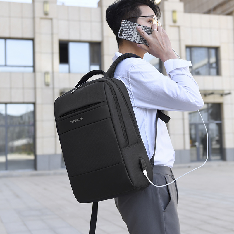Laptop bag, a high-end men's casual business backpack with a large capacity and multi-functional commuting travel bag Specification drawing