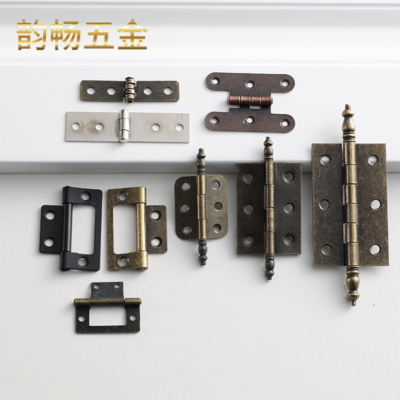 Small vintage head hinge hinge wooden box 6-hole flat hinge gift box packaging hinge alloy head flat hinge mother and daughter details Picture