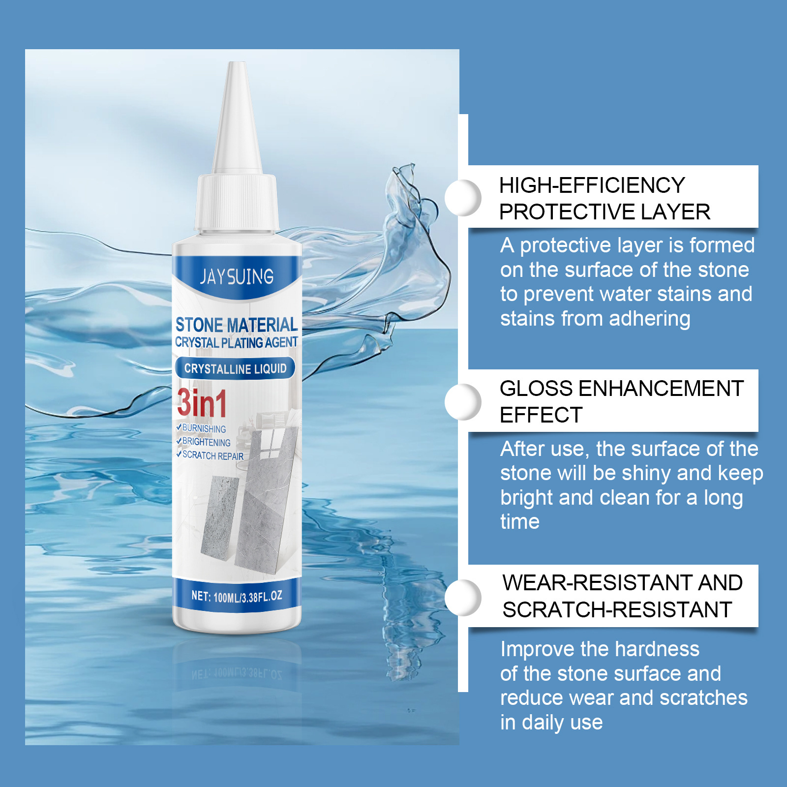 Youdaoplaceholder0 stone crystal coating agent, indoor tile care, scratch brightening, crystal marble maintenance crystal coating agent Application Scenario