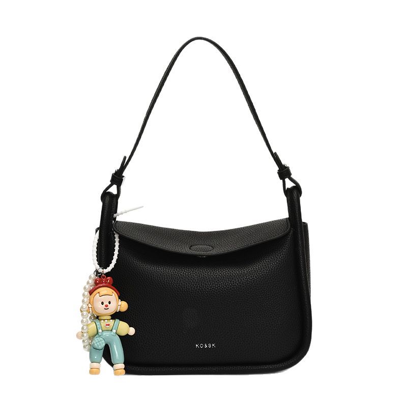 High-end and fashionable lychee pattern underarm bag for women, 2025 new stylish and versatile single-shoulder bag, simple solid color crossbody bag Item Picture