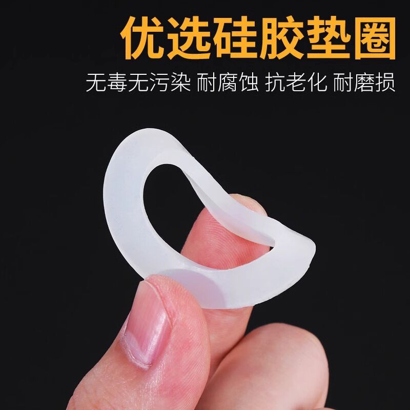 4-point rubber faucet gasket sealing ring, kitchen hose, showerhead accessories, leak-proof silicone gasket with filter screen details Picture