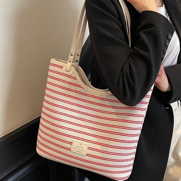 Korean-style color-blocking checkered underarm bag, large-capacity single-shoulder tote bag, high-end handbag, fresh and small large bag full figure