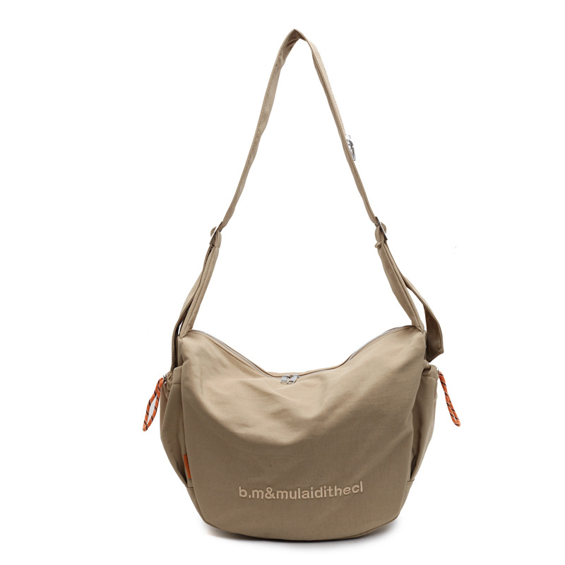Nylon fabric large-capacity fashionable casual bag, new Spring/Summer 2025, stylish solid color single-shoulder crossbody bag, women's bag trend Item Picture