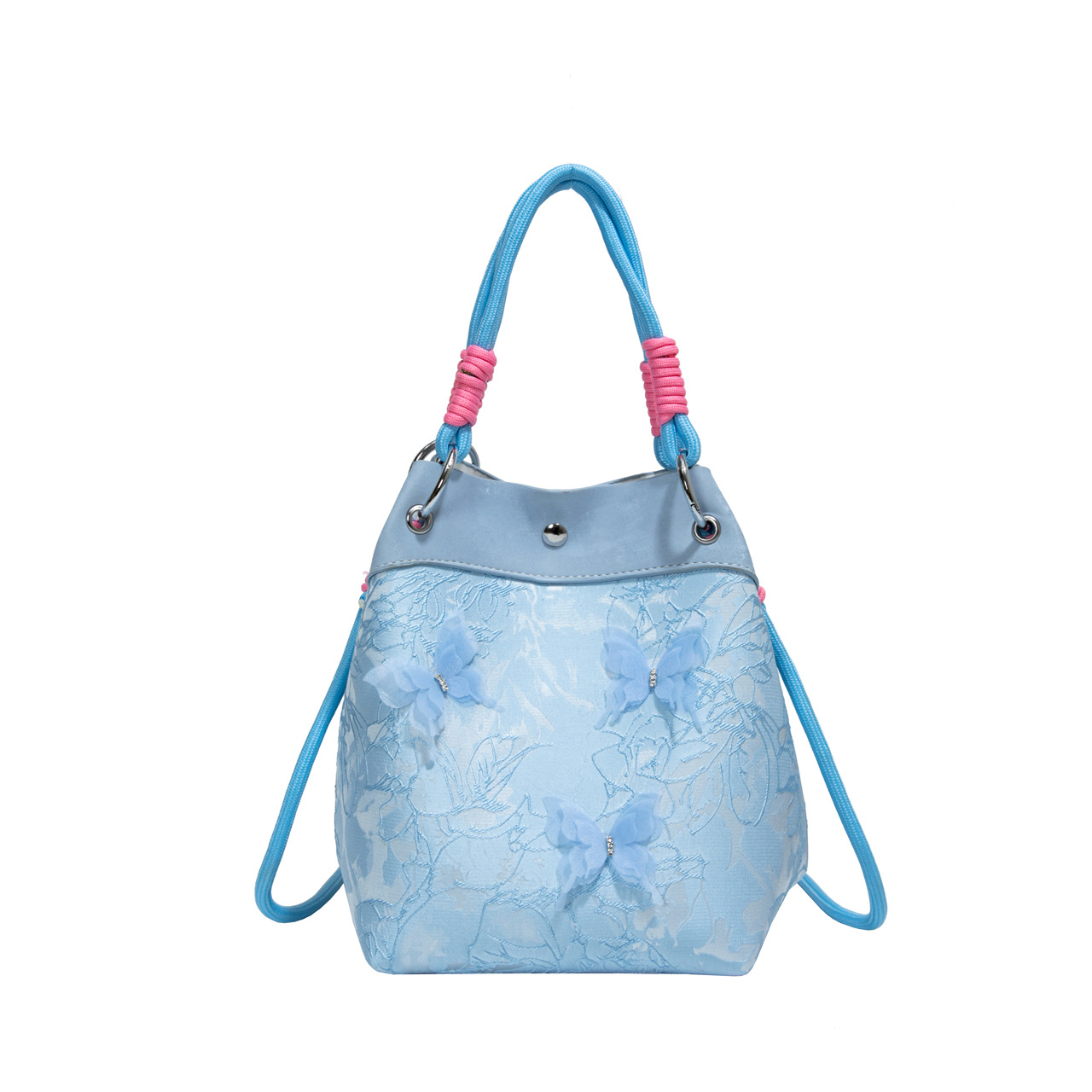 Cross-border new Chinese-style butterfly print bag for women, 2025 new chain crossbody bag, fashionable and niche bucket bag Item Picture