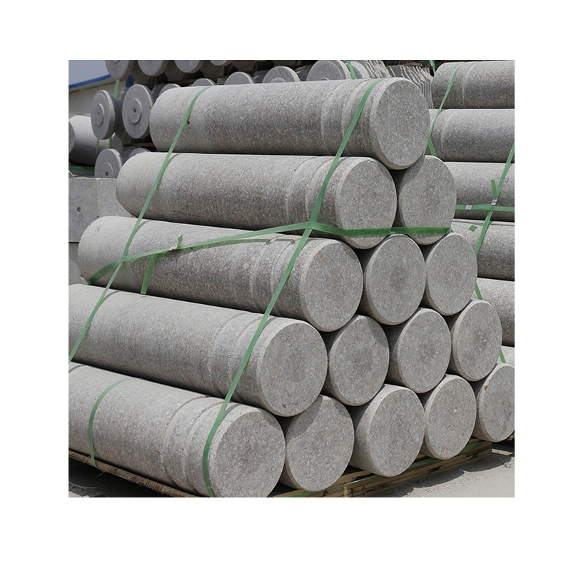 Granite bollards, marble roadblocks, stone columns, outdoor square isolation stone piers, grey bollards Item Picture